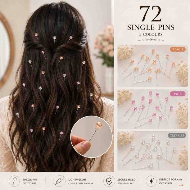 HNB23 Clear Elegant Hair Styling Pins for Girls 72 Piece Hair Pin