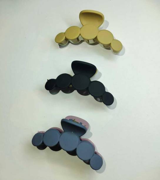 SHREYA-FASHION Stylish Large Acrylic Hair Clip Crab, Matte Hair Claws For Women, Girl, 3pcs Banana Clip