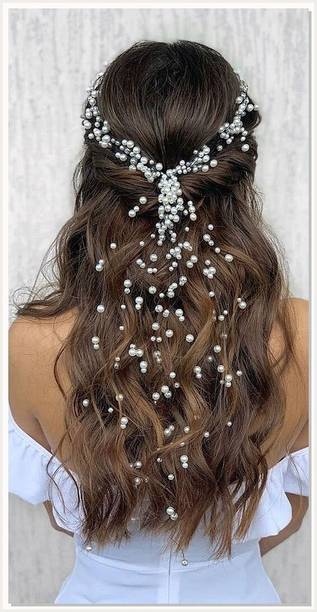 SYZ Fancy hair decoration pearl tiara Hair Accessory Set