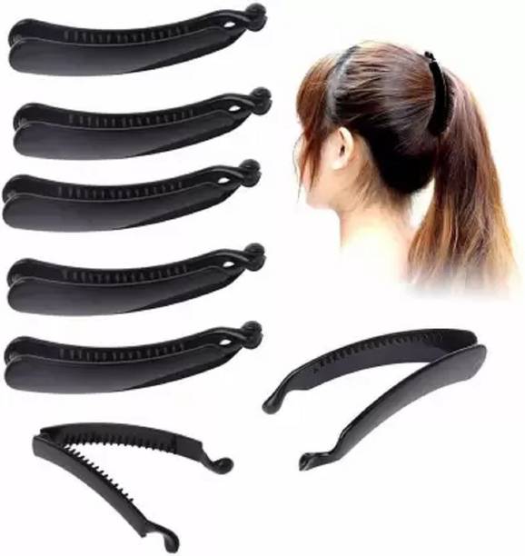 MANMORA BLACK BANANA HAIR CLIP FOR GIRLS PACK OF 7 Banana Clip