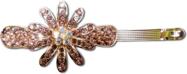 Priselma Trendy Purple Flower Stone Hair Clip