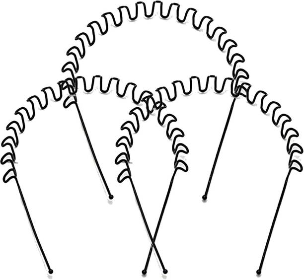 AALIYA INTERNATIONAL Unisex Metal Spring Wavy Headbands for Men and Women, Hair Accessories, 3 Pack Hair Band