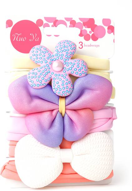 SYGA 3 Pcs Baby Headbands – Soft Elastic Hair Bands with Cute Flower, Bow & Butterfly Head Band
