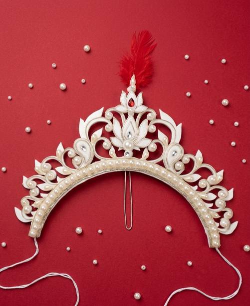 zevastra Bengali Wedding Design Bridal White Biyer Mukut Hair Accessory Set