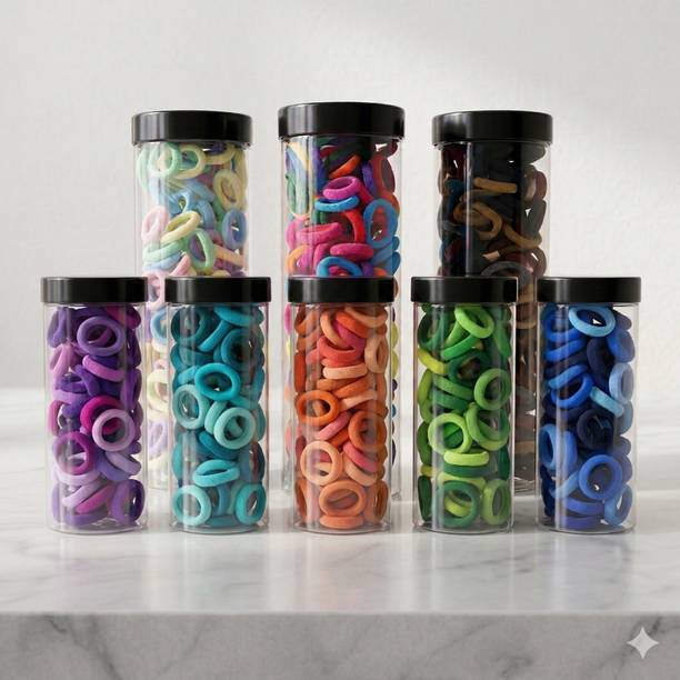 ELZORA Soft Elastic Hair Rubber Bands for Baby Girls (200 Pcs) Hair Band