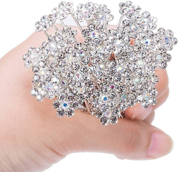 SUKUN Flower Juda ,U Pin, Juda Bobby Pins for Women and Girls,Bridal(Pack Of 12) Hair Pin