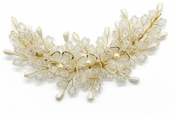 Dtach Crystal Floral Hair Accessory / Bridal Hair Vine Hair Clip