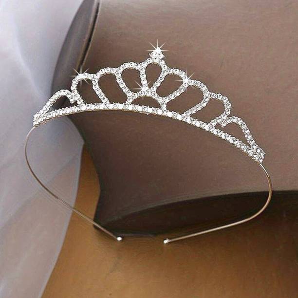 Orama Silver Crystal Tiara Crown Headbad Princess Rhinestone Crown Hair Accessory 635 Hair Accessory Set