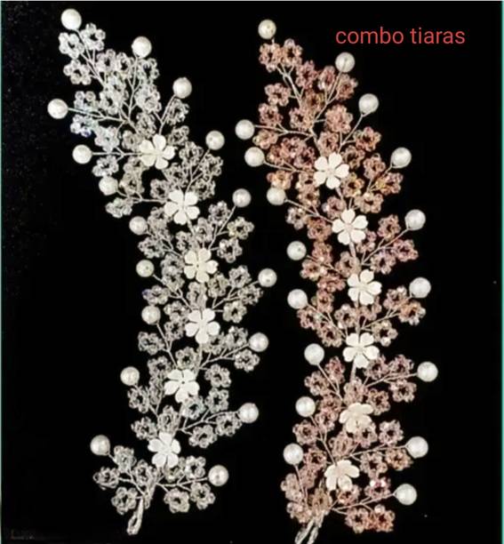 imitation jwellers Combo tiara beutifull design crystal beads finish hair band and juda decoration Head Band