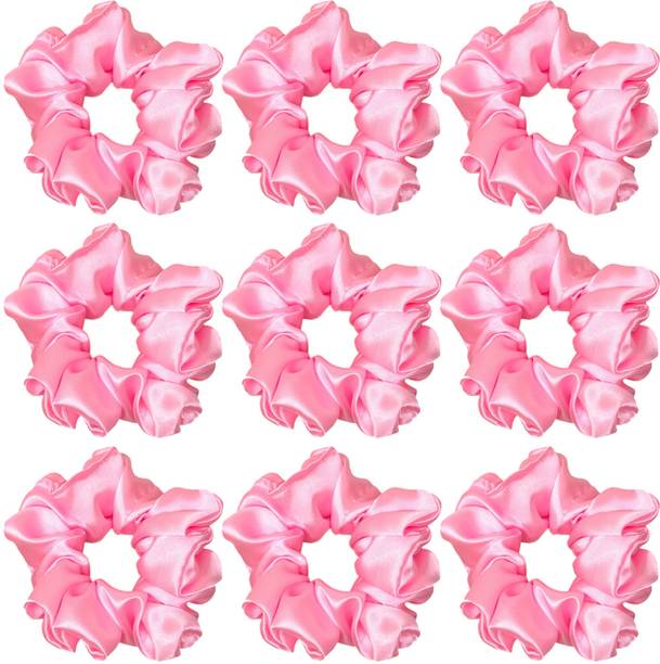 SilkAura Premium Satin Scrunchies Soft Elastic Hair Ties for Women & Girls Rubber Band