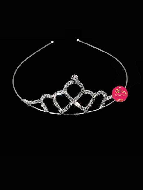 Orama Silver Crystal Tiara Crown Hair Accessory Set
