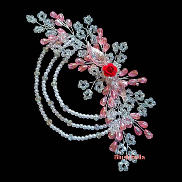 blush bella tiara for girls and women crystal beads handmade vines hair accessories Hair Band