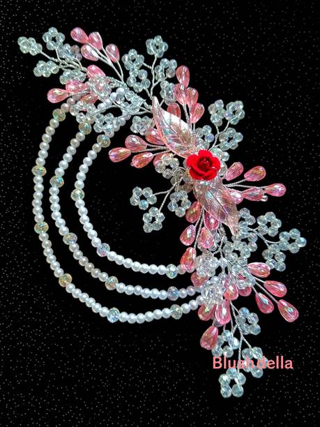 blush bella tiara for girls and women crystal beads handmade vines hair accessories Hair Band