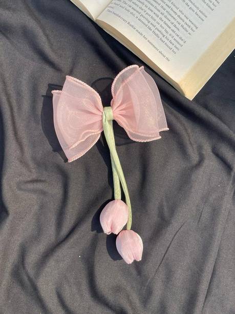 ShopCircuit Tulip Hair Clip Bow Clip with Tulip Hanging for Women Girls 1 Piece Random Color Hair Clip