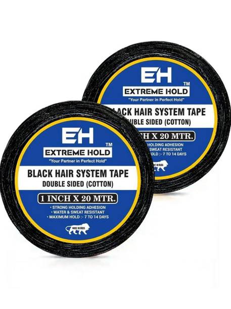 EXTREME HOLD 20m Black Wigs tape/ Double Sided used as Patch & Toupee-for Men & Women Hair Accessory Set