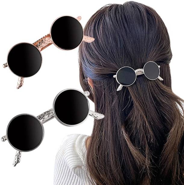 HONEY ACCESSORIES 2PC Sunglasses Hair Clip Goggles Shape Hair Accessories For Women,Girls Hair Clip