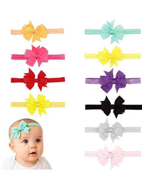 HOMEMATES 10 PCS Stylish Fancy Hairband Multicolor Baby Girls Kids Elastic Hairband Head Band