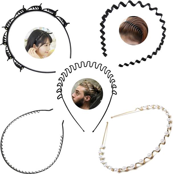 IronTab 5-Pack Stylish Hair Bands for Men & Women – Daily & Party Wear Hair Band