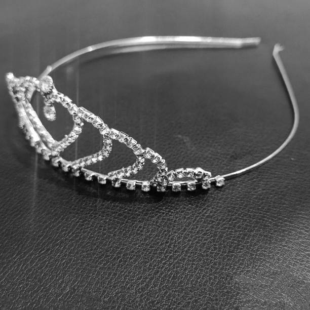 Orama Silver Crystal Tiara Crown Headbad Princess Rhinestone Crown Hair Accessory 614 Hair Accessory Set