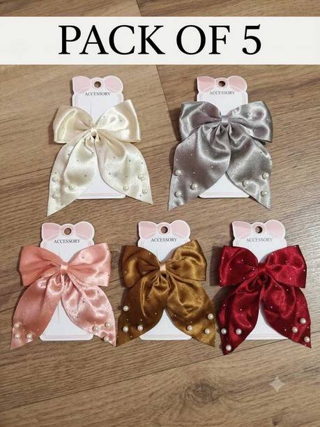 ग्लैमर Satin Bow hair clip for girls and kids