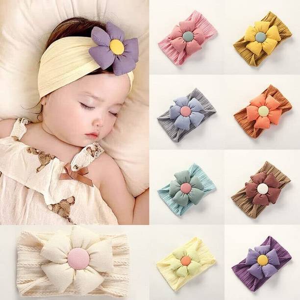 ELVORO Big Flower Baby Girl Hairband | Soft Floral Headband for Newborns & Kids Head Band