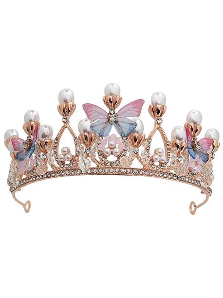 Gitesh Emergity Crystal Tiara Crown, Pearl Crown for Princess Costumes Hair Band