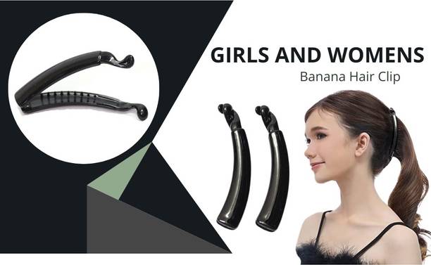 Sonpal Black Banana Hair Clutchers clip for hair banana hair clips for women and Girls Banana Clip