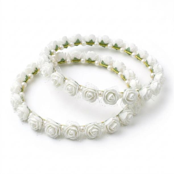 JYAYASI 2 Pcs Rose Flower Tiara Crown Pearl Headband for Women & Girls Hair Band