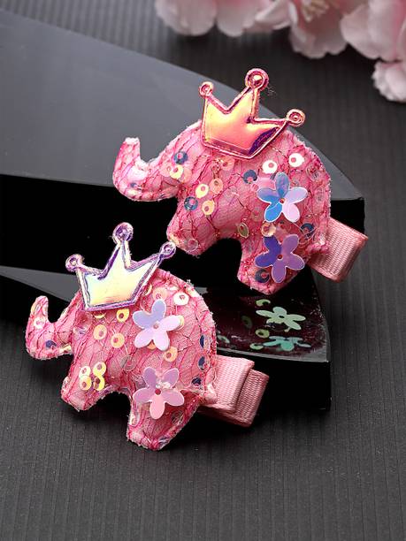 stol'n Crown sequin Set of 2 Pieces Hair Clips-Darkpink Hair Clip