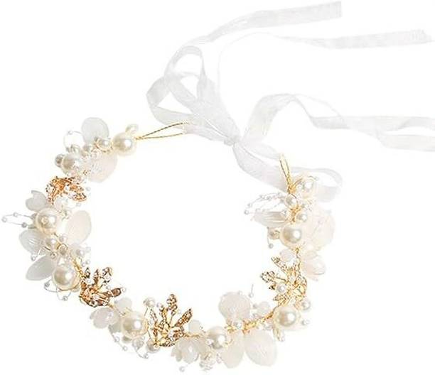 CELEORIS Elegant Pearl Tiara for Girls - Party, Birthday, Wedding & Princess Head Band