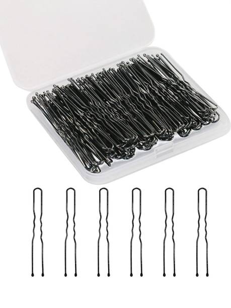 Tintoo 50 Pieces U Shaped Hair Pins suitable for all Hair Bun With Storage Box -Medium Hair Pin