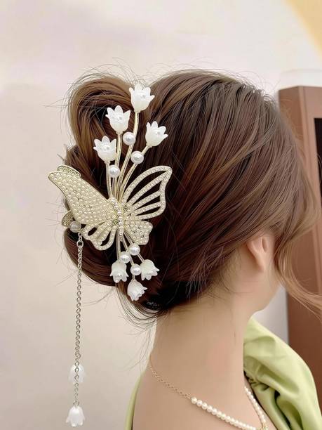 Myra Collection PEARL BUTTERFLY CLAW CLIP Metal Clutcher Hair Accessories Women Hair Clip