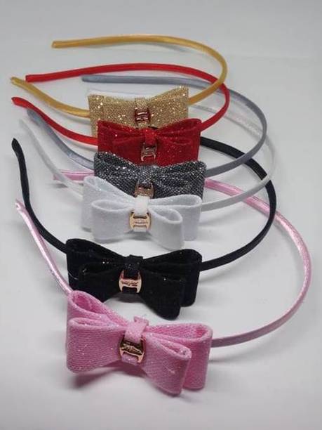 Golden Lion Glitter Tie for girls and women, Pack of 6 Hair Band
