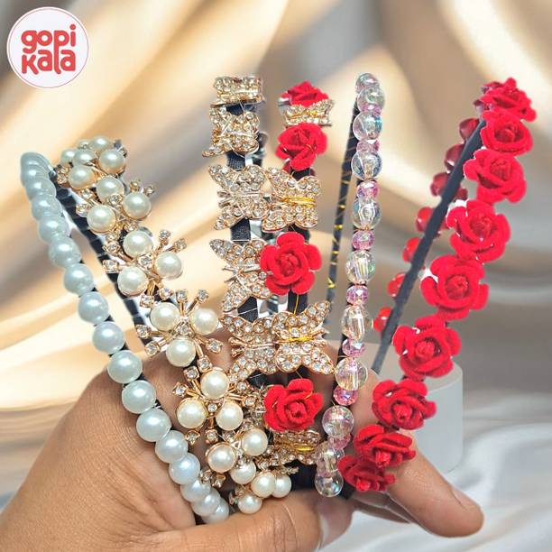 Gopikala Designer Partywear Hair Band Set of 6 Hair Band