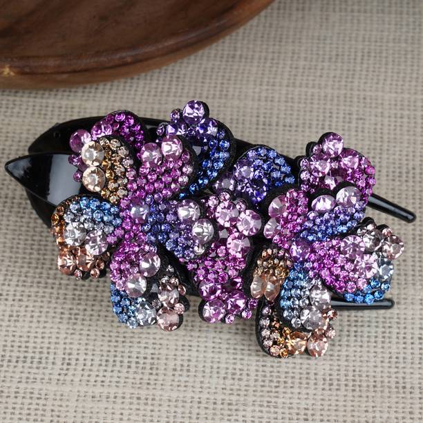 Rubela Double Flower Rhinestone Hair Claw Clip Hair Clip
