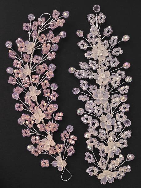 swastiva White and pink tiara combo for girls and women Hair Accessory Set