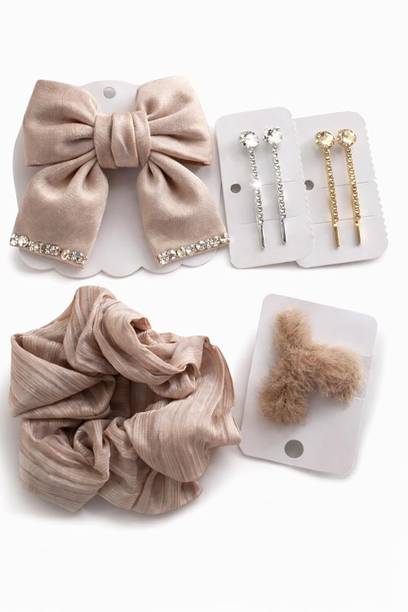 jiggri 4 Diamond Studded Bobby Pins (2 Gold, 2 Silver) Hair Pin