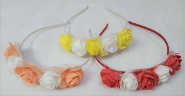 Ruhci Rose Flower Crown Wedding Festival Headband Hair Garland Hair Accessory Set