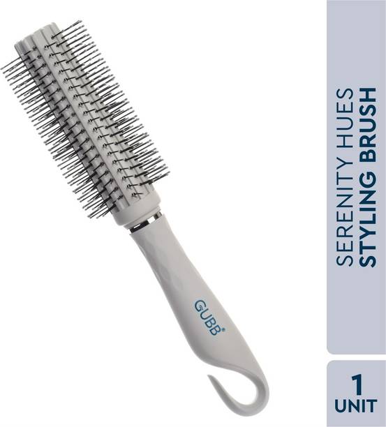 गब्ब Serenity Hues Round Hair Brush, Soft, Flexible, Ball Tip Bristle, For styling