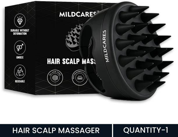 MILDCARES Hair Scalp Massager Brush | Soft Silicone Scrubber for Hair Growth Dandruff Care