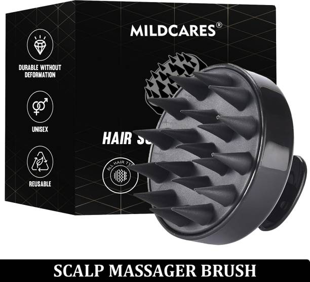 Mildcares Scalp Hair Growth & Dandruff Removal Hair Head Soft Silicone Scrubber Brush For Shampoo To Reduce Dandruff & Massager
