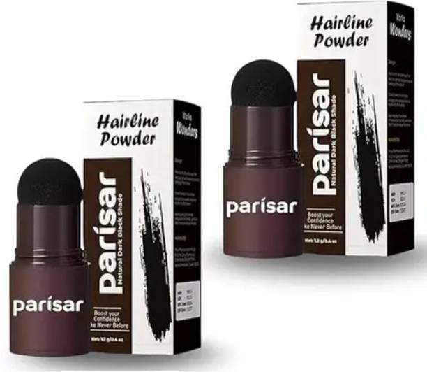 PARISAR PHARMA Natural Hairline Powder, Quick Hair Root Touch-Up - Black(Pack of 2)