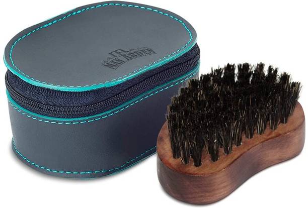 Man Arden 100% Beard Brush Hand Crafte Wood Handle with Leather Pouch