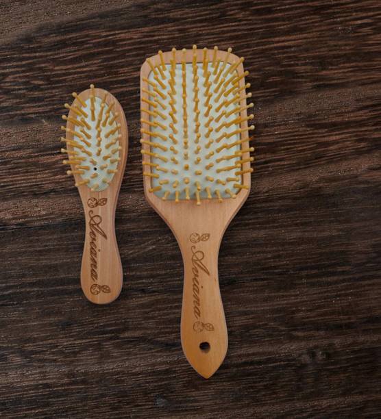 AVIANA Bamboo Hair Brush with bamboo bristles | Wooden Hair Brush for Women & Men