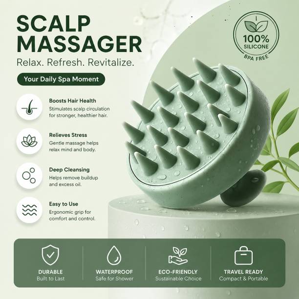 Follica Ergonomic. Hair Cleansing Brush with Soft Silicone Bristles