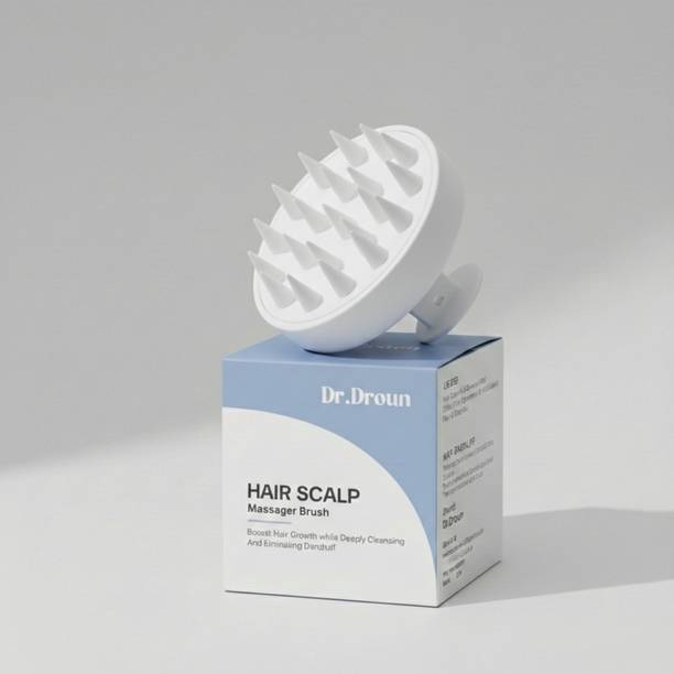 Dr.Droun Scalp Massager Brush With Soft Silicon Bristles For Men & Women