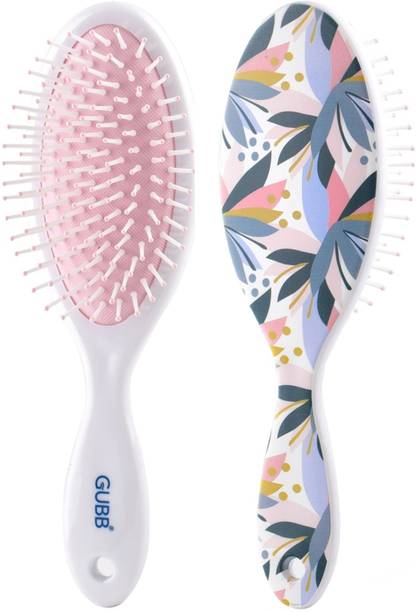 गब्ब Tropical Bloom Oval Hair Brush for Men & Women For Everyday Grooming