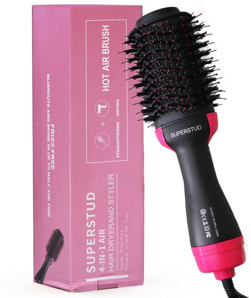 SUPERSTUD Hot Air Brush Hair Dryer | Hair Styler, Straightener & Curler Hair Curler