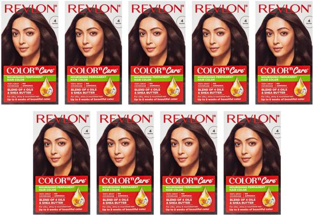 Revlon Color N Care Permanent Hair Color Cream 107.5 ml x 9 , 4 Brown