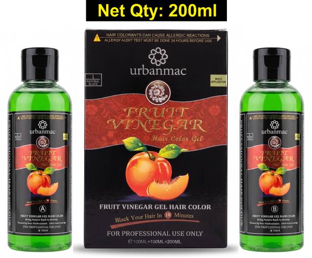 URBANMAC Fruit Vinegar Gel Based Hair Color , Natural Black